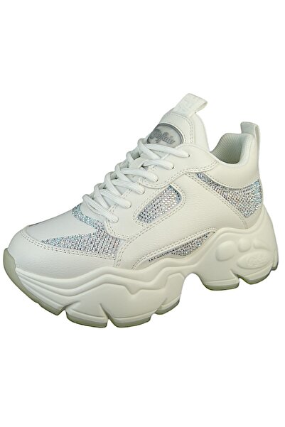 Buffalo Damen Low Sneaker Binary Athena Glam 1636089 Weiß White Mermaid Texti...