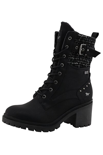 Mustang Damen Elegante Stiefelette Winterschuhe 15M0122005 Schwarz 001 Black Kunstleder