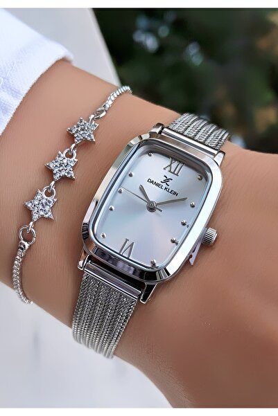 Daniel Klein ساعة نسائية أصلية من الموسم الجديد مع ضمان لمدة عامين - سوار شبكي - هدية مع سوار