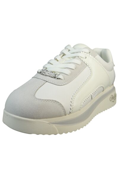 Buffalo Damen Low Sneaker Malibu Low Top 1636450 Cremeweiß/Creme Kunstleder