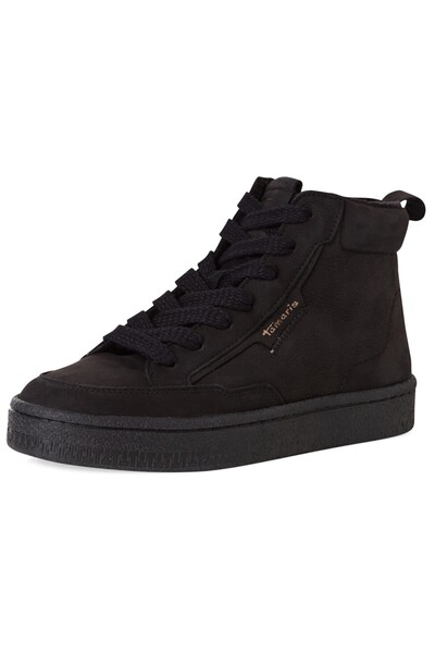 Tamaris Damen Mid Sneaker 1-25203-45 Schwarz 007 Black Uni Leder mit Removable Sock
