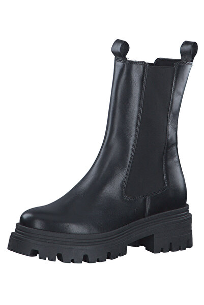 Tamaris Damen Elegante Stiefel 1-25498-41 Schwarz 003 Black Leather Leder mit Removable Sock
