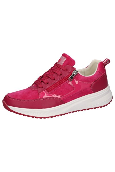 Waldläufer Damen Low Sneaker H-Mara Low Top 765002-100 Rot 193 Pink Leder mit EVA & herausnehmbar