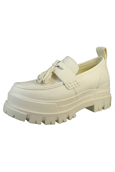 Buffalo Damen Klassische Halbschuhe Aspha Loafer Tassel 1622392 Weiß Offwhite...