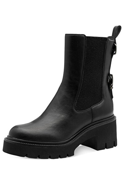 Tamaris Damen Elegante Stiefelette 1-25432-45 Schwarz 001 Black Leder mit TOU...
