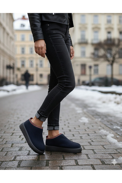 Bukond Women's Luxury Suede Fur-Lined Winter Slippers Shoes