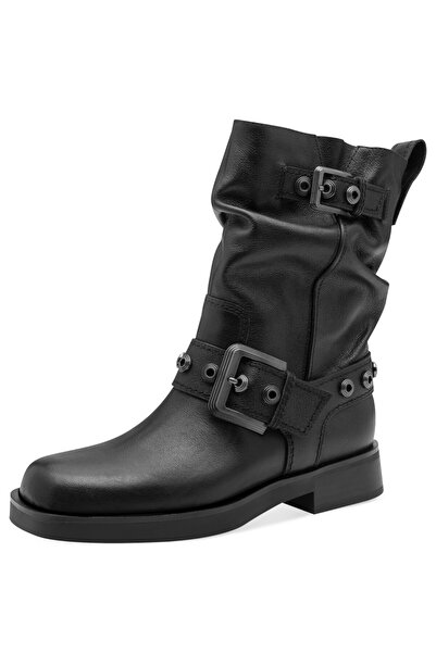 Tamaris Damen Elegante Stiefelette 1-25472-45 Schwarz 003 Black Leather Leder