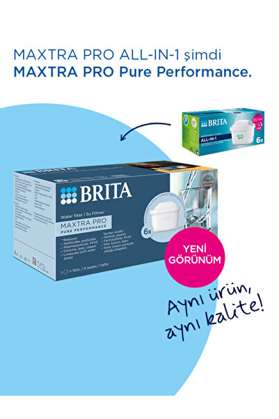 BRITA MAXTRA PRO Pure Performance Yedek Su Arıtma Filtresi, 3’lü