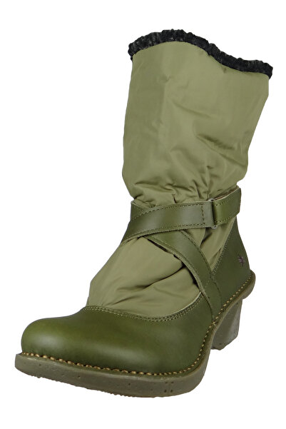 ART Damen Elegante Stiefelette Oteiza 1215 Grün Kaki Leder und Textil