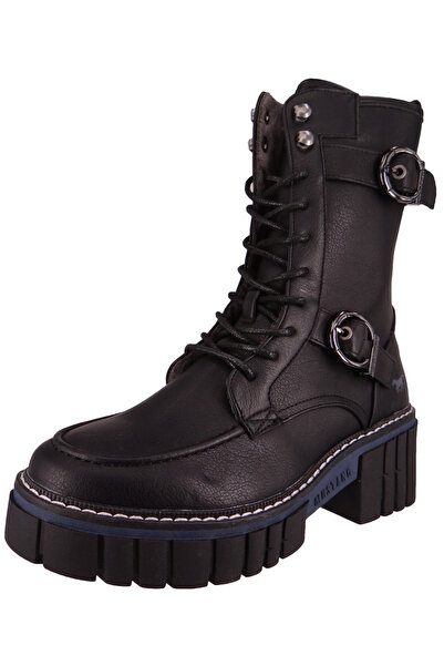 Mustang Damen Elegante Stiefelette 1447505 Schwarz 9 schwarz Kunstleder