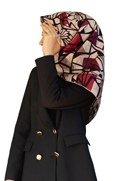 Vissona 100% Twill Πολύχρωμο Μοτίβο Κυψελοειδούς Σχήματος Μπεζ - Κόκκινο Χρώμ...