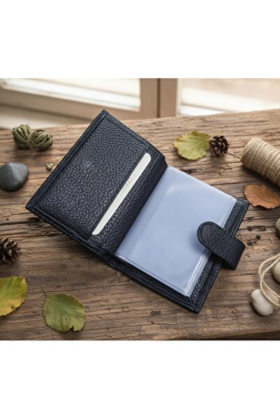 PASSTELL %100 Hakiki Deri Şeffaf Yaprak Mikalı Kredi Kartlık Ve Cüzdan