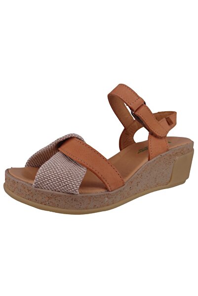 El Naturalista Damen Sandalen Leaves Keil N5038 Rosa Peach Leder und Textil