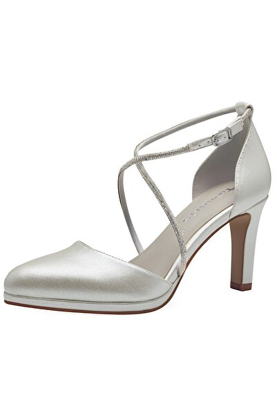 Tamaris Damen Pumps Hochzeit 1-22450-42 Weiß 229 Pearl Textil/Synthetik mit T...