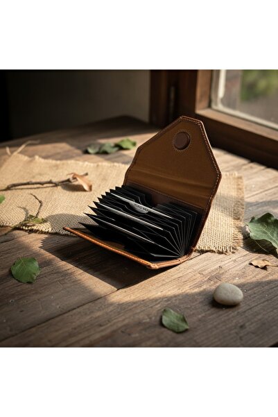 PASSTELL Accordion Credit Card Holder Wallet 100% Genuine Leather