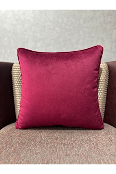 Fabricland غطاء وسادة مستورد من الحرير المخملي بلون الكرز مقاس 43 × 43 سم