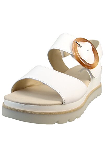 GABOR Damen Komfort Sandalen Keil F-Weite 44.645 Weiß 21 Weiss Leder