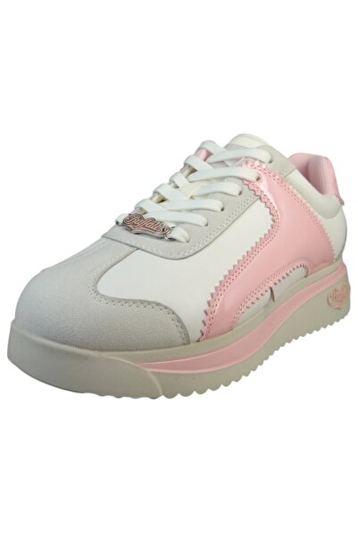 Buffalo Damen Low Sneaker Malibu Low Top 1636451 Weiß Cream Rose White Kunstleder