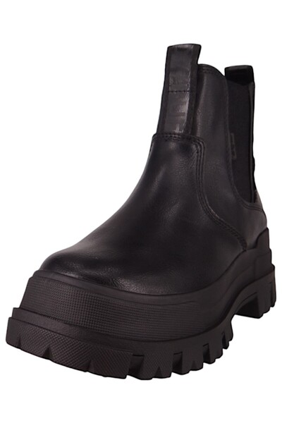 Buffalo Damen Elegante Stiefelette Aspha Chelsea Buckle 1270091 Schwarz Black/Silver Textil/Synthetik mit H