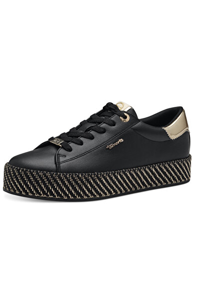 Tamaris Damen Low Sneaker Low Top 1-23713-42 Schwarz 048 Black/Gold Kunstleder