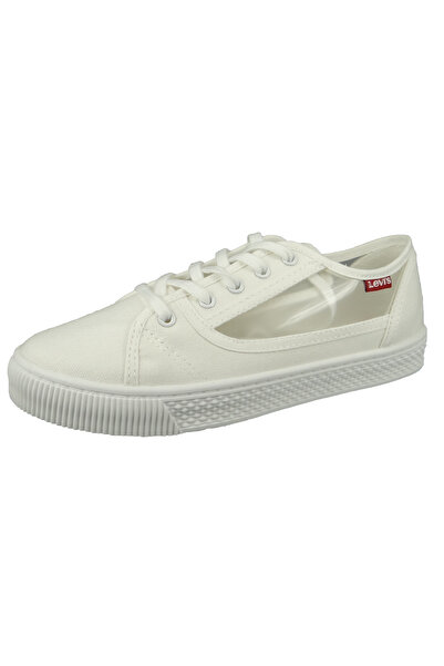 Levi's Damen Low Sneaker Malibu S Transparent Lace Up 231567-650 Weiß 50 Brilliant White Textil/Synthetik