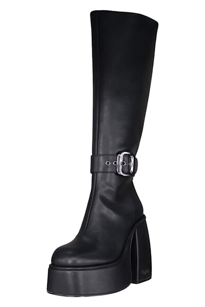 Buffalo Damen Elegante Stiefel Heart Bootie HI Buckle 1220060 Schwarz Black K...