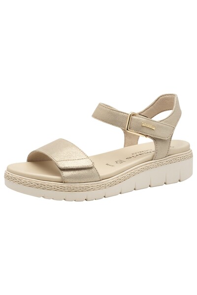 Tamaris Damen Sandalen 1-28260-42 Goldfarben 179 Champagne Leder
