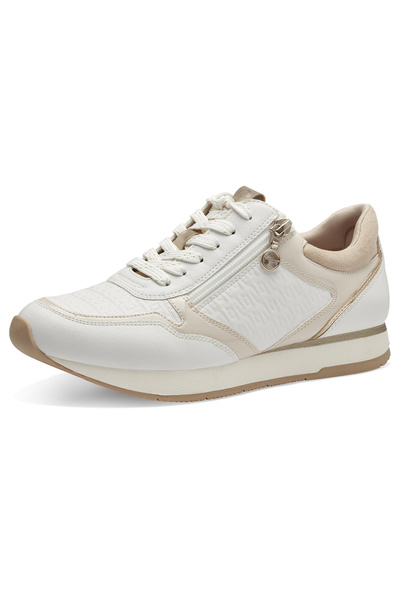 Tamaris Damen Low Sneaker Low Top 1-23603-42 Beige 147 Offwhite Comb Lederimitat/ Textil