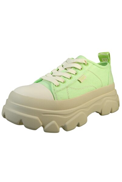 Buffalo Damen Low Sneaker Cade Lace Up Lo 1636325 Grün Lime Textil/Synthetik