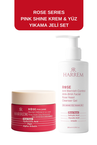 Harrem Rose Series Yıkama Jeli-Rose Series Pink Shine Krem Seti