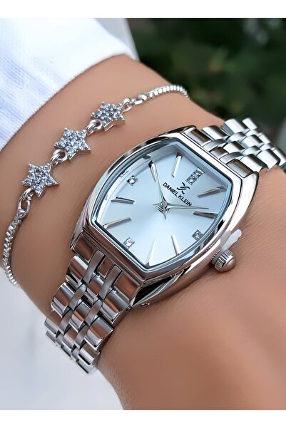 Daniel Klein Kadın Kol Saati Gümüş Renk Yeni Sezon 3Atm Su Geçirmez Bileklik Hediyeli