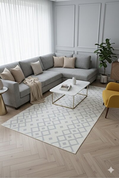 elyar Baklava Deseni Premium Yumuşak Peluş Post Shaggy Çocuk Odası Oturma Oda...