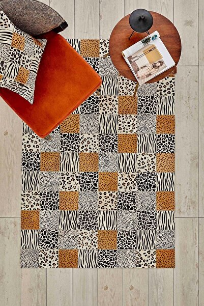 Kaşmir Halı Handmade Safari Patch Salon Mutfak Halısı Yolluk