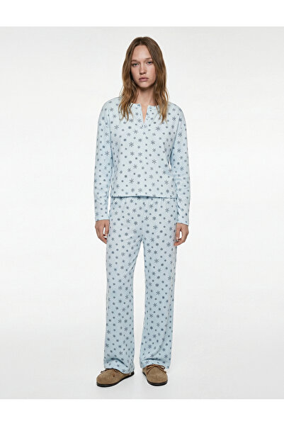 Koton Relaxed Fit Viscose Blend Printed Pajama Bottoms