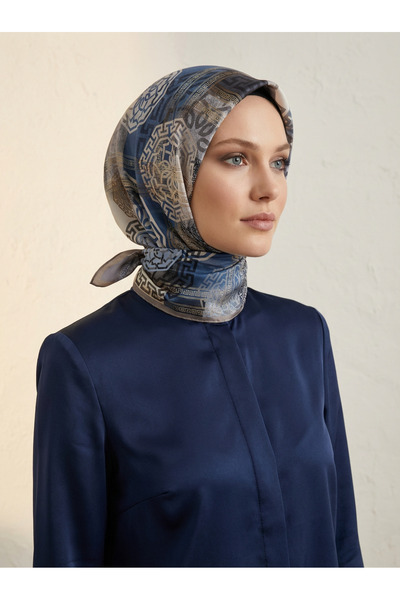 Armine Nostalji Serisi - Geometrik Desenli İpek Eşarp