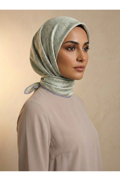 Armine Nostalji Serisi - Çiçek Desenli İpek Eşarp