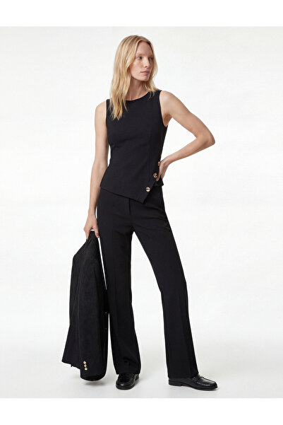 Koton Bluză fără mâneci guler rotund cu detaliu asimetric de croială accesorii