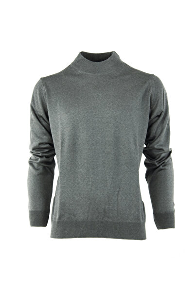 Oppland سترة رجالية محبوكة من الصوف الموسمي الكلاسيكي نصف الياقة المدورة محبو...