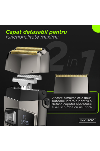 INVINCIO Aparat de bărbierit electric INVINCIO, multifuncțional 2 în 1