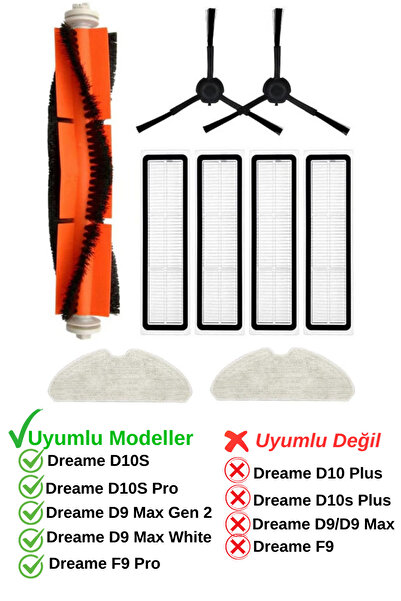 RotRever فلتر هيبا متوافق مع دريم D10S وD10S Pro، مع فرشاة شعر، طقم قطع غيار ...