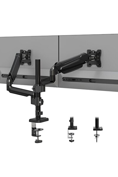 BONTEC Dual Monitor Stand 13–32" VESA 75/100mm, 9kg per Arm, 360° Rotation, G...