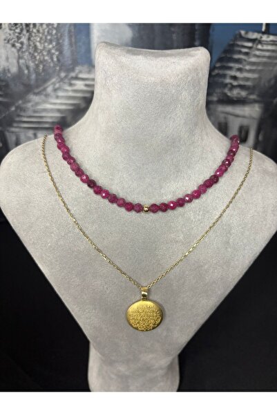 Tasarım Yakut ve 14k Altın Toplu Choker Kolye