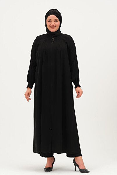 GLR&GYM NURSEL KOLU NERVÜRLÜ PİLİSELİ MEDİNE İPEĞİ KADIN FERACE