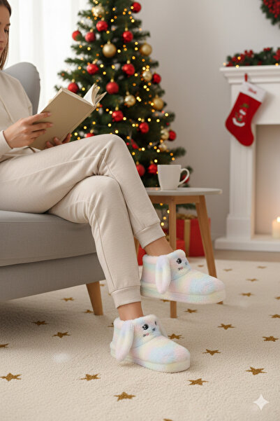 Deniz Terlik Γυναικείες παντόφλες με χαριτωμένη φιγούρα, βελούδινη εσωτερική ...