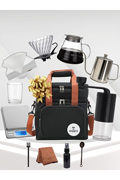 DOPPİO Complete 12-Piece V60 Pour Over Coffee Set – With Travel Bag