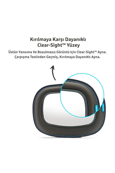 Munchkin Mega Araba Bebek Görüş Aynası, Gri, 1 Adet Ölçüler:12,75''x10''