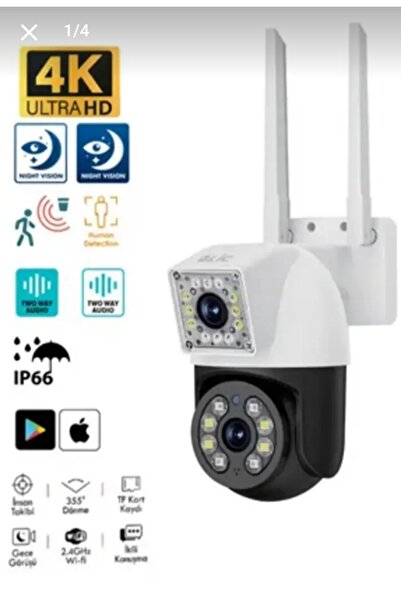 Genel Markalar Wifi 360 Derece Güvenlik Kamerası Ptz 3mp Hareketli Sesli Gece Renkli Görüntülü