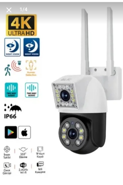O-KAM -3011 (3012) 3MP WIFI PTZ Camera, 3 inch 8Pcs Leds Dual Light Adaptör Hediyeli