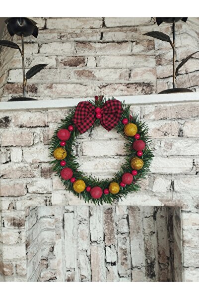 bayram taşcıoğlu home desing Yılbaşı konsept hediyelik Kapı Duvar Süsü Çelenk Kozalak Süs