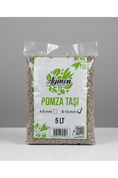 Aymen Çiçekçilik 8-16 mm Ponza Taşı - Tarım Pomzası 5 Lt Paket - 5 Litre Volk...